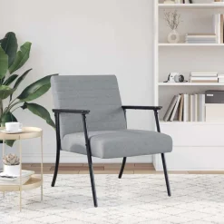 vidaXL Fauteuil Lichtgrijs 59 x 75 x 78 cm Stof