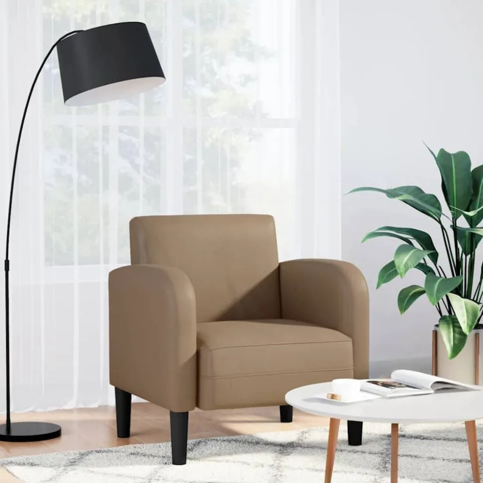 vidaXL Fauteuil met armleuningen Cappuccino 54 cm kunstleer