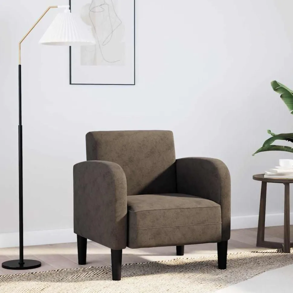 vidaXL Fauteuil met armleuningen 54 cm kunstleer donkergrijs