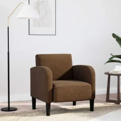 vidaXL Fauteuil met armleuningen 54 cm kunstleer bruin