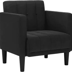vidaXL Fauteuil met armleuningen zwart 53 cm fluweel