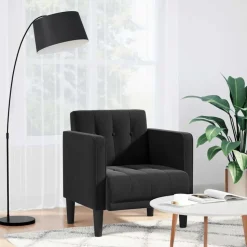 vidaXL Fauteuil met armleuningen zwart 53 cm fluweel