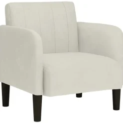 vidaXL Fauteuil met armleuningen 54 cm fluweel crèmekleurig