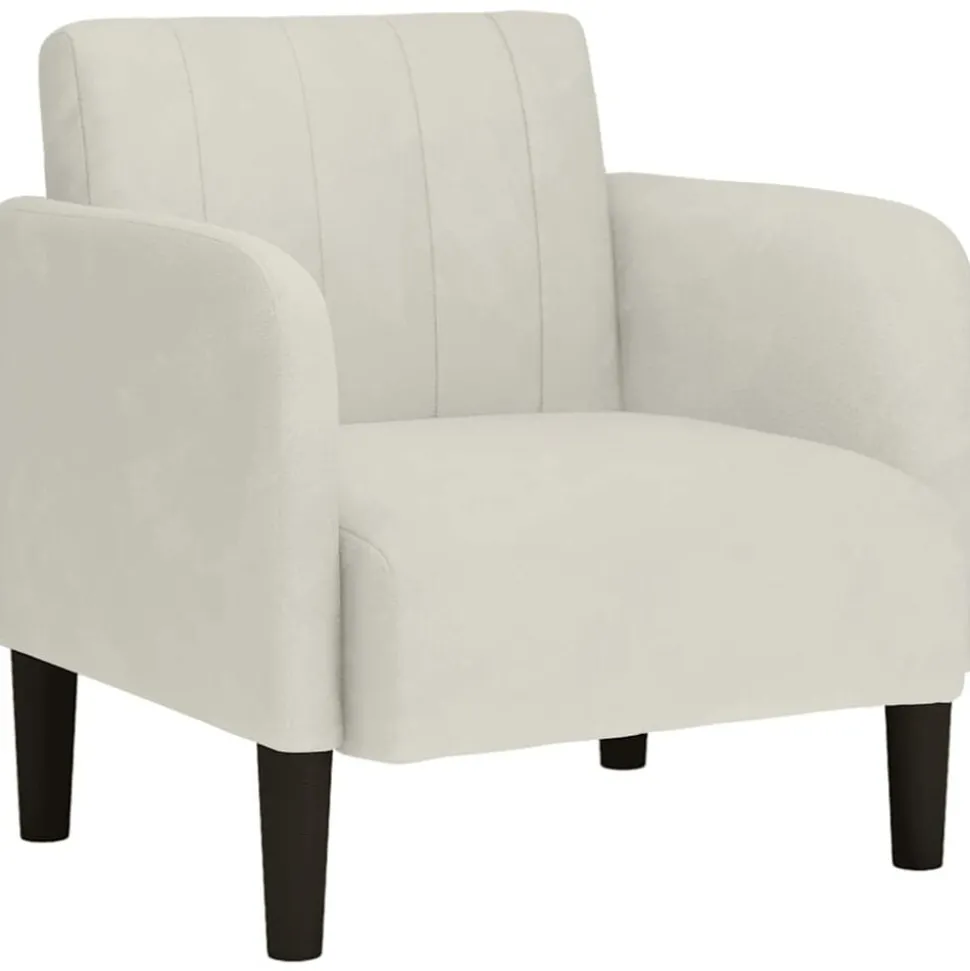 vidaXL Fauteuil met armleuningen 54 cm fluweel crèmekleurig