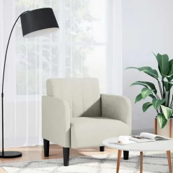 vidaXL Fauteuil met armleuningen 54 cm fluweel crèmekleurig