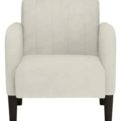 vidaXL Fauteuil met armleuningen 54 cm fluweel crèmekleurig