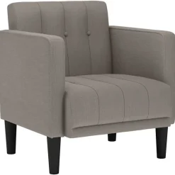 vidaXL Fauteuil met armleuningen Taupe 53 cm Stof