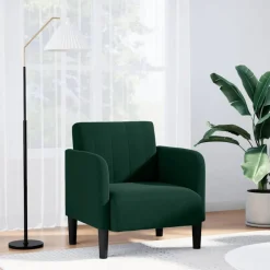 vidaXL Fauteuil met armleuningen 54 cm fluweel donkergroen