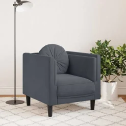 vidaXL Fauteuil met kussens fluweel donkergrijs