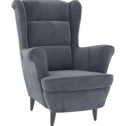 vidaXL Fauteuil met voetenbank fluweel donkergrijs