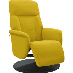 vidaXL Fauteuil met voetensteun verstelbaar fluweel geel