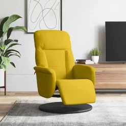 vidaXL Fauteuil met voetensteun verstelbaar fluweel geel
