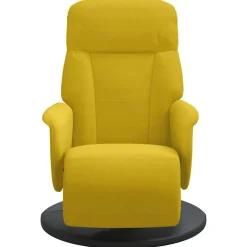 vidaXL Fauteuil met voetensteun verstelbaar fluweel geel