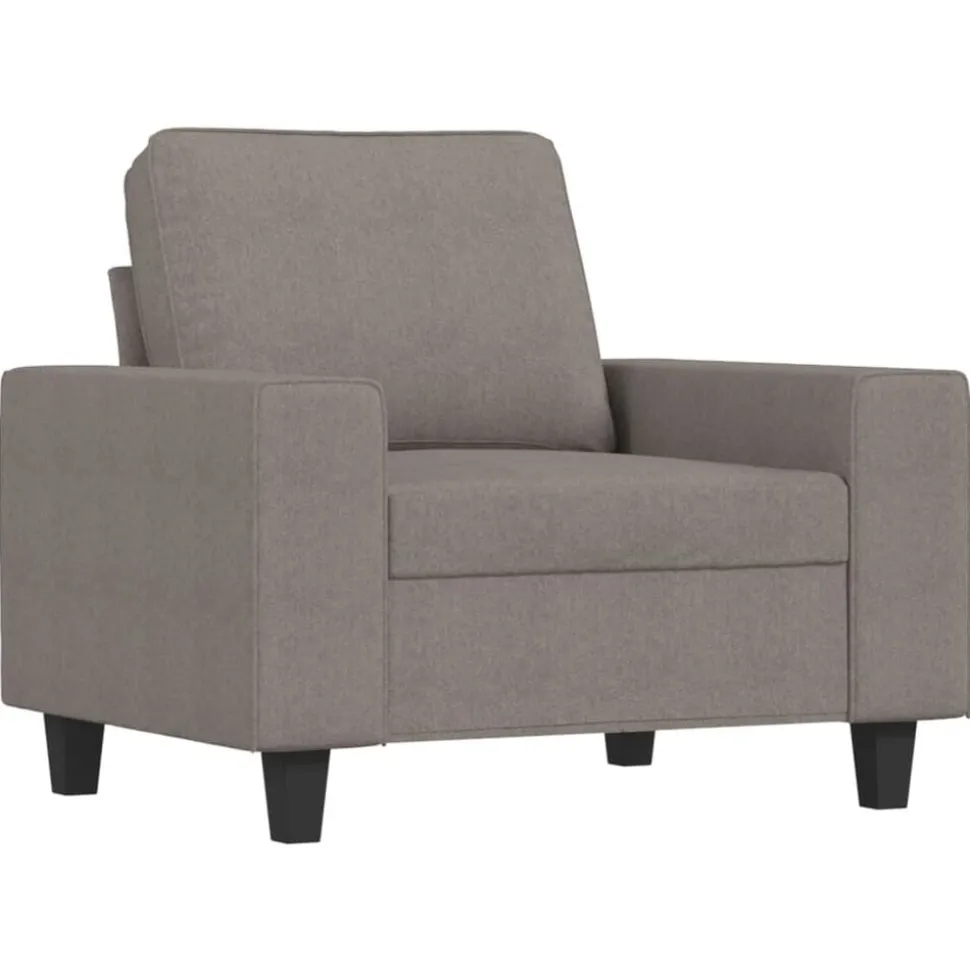 vidaXL Fauteuil met voetenbank 60 cm stof taupe