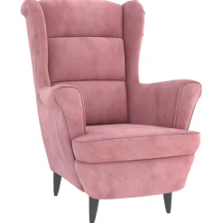 vidaXL Fauteuil met voetenbank fluweel roze
