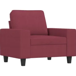 vidaXL Fauteuil met voetenbank 60 cm stof wijnrood