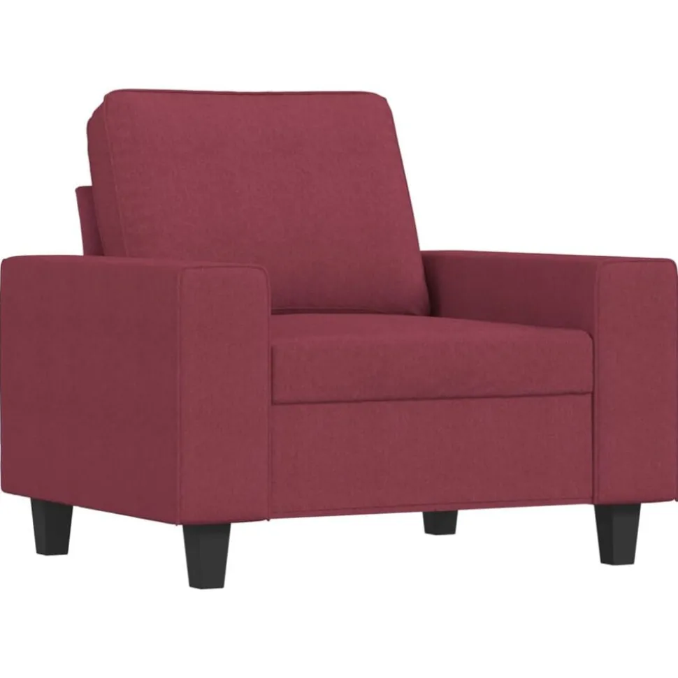 vidaXL Fauteuil met voetenbank 60 cm stof wijnrood