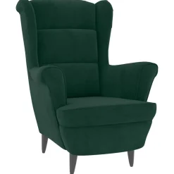 vidaXL Fauteuil met voetenbank fluweel donkergroen