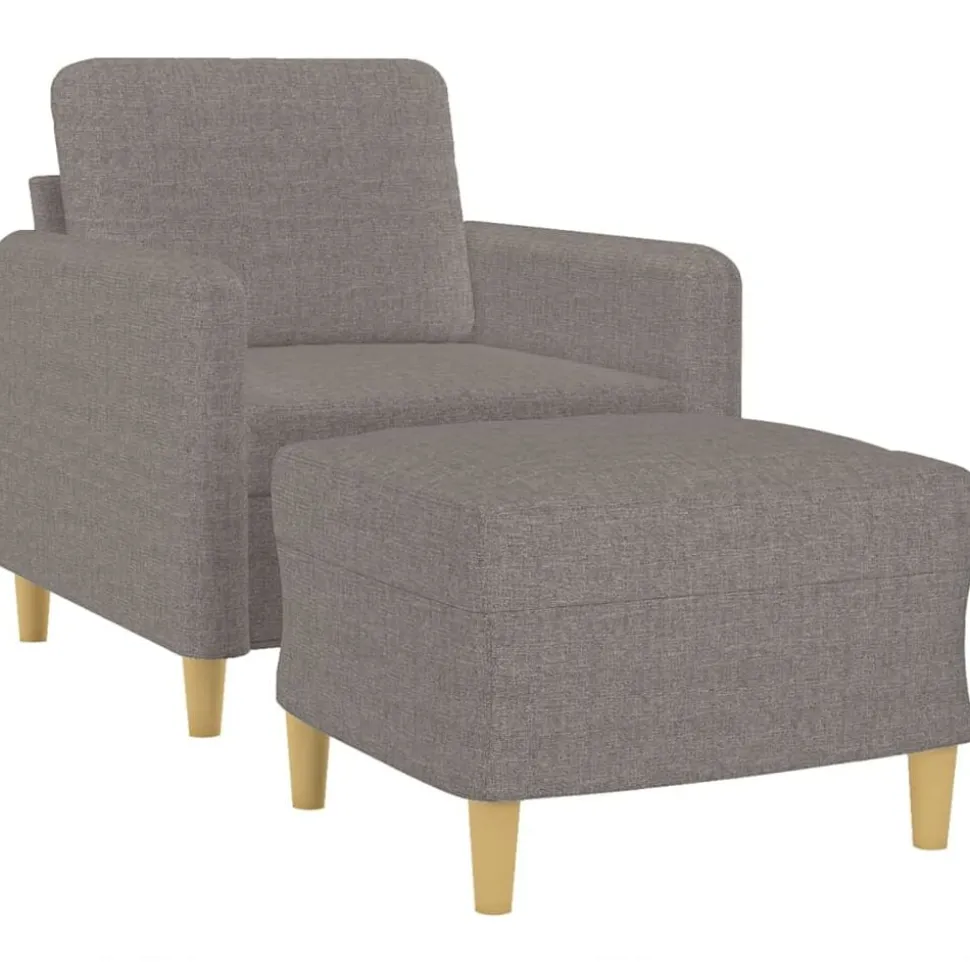 vidaXL Fauteuil met voetenbank 60 cm stof taupe