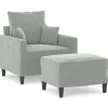 vidaXL Fauteuil met voetenbank 60 cm fluweel zwart