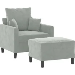 vidaXL Fauteuil met voetenbank 60 cm fluweel zwart