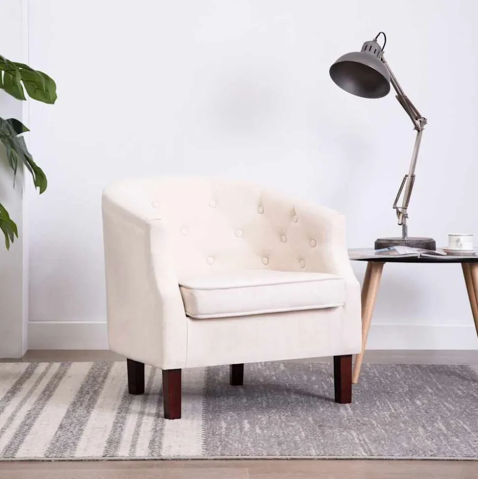 vidaXL Fauteuil stof beige
