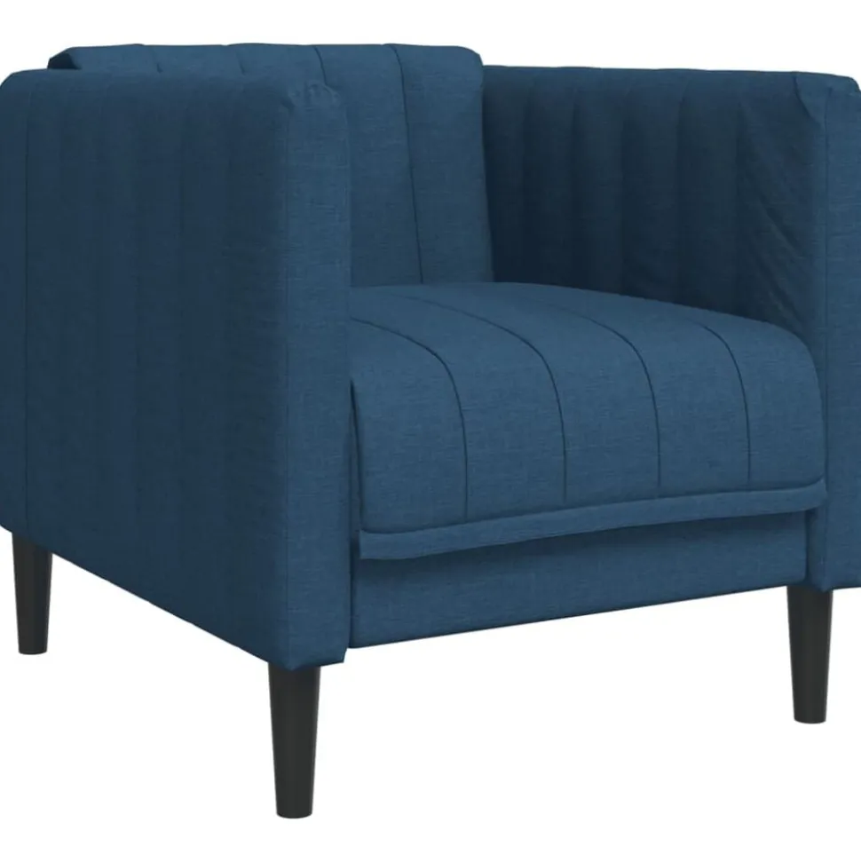 vidaXL Fauteuil stof blauw