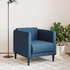 vidaXL Fauteuil stof blauw