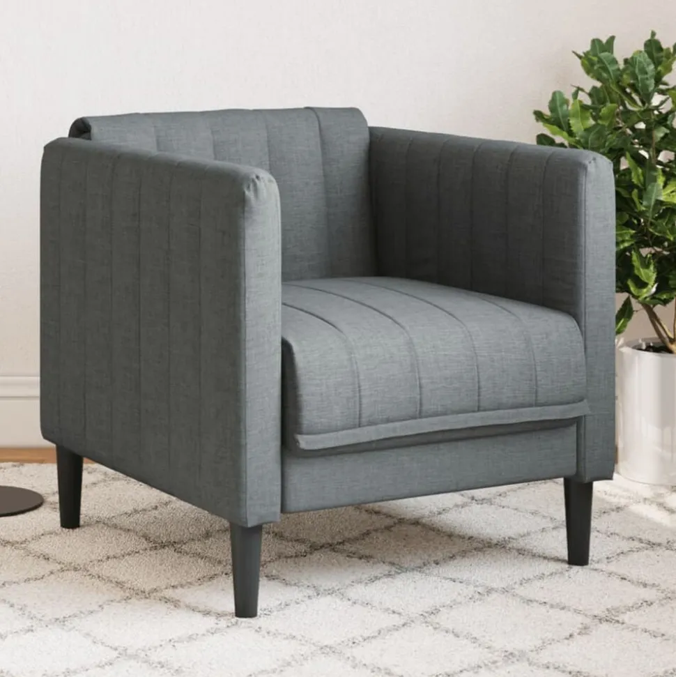 vidaXL Fauteuil stof donkergrijs