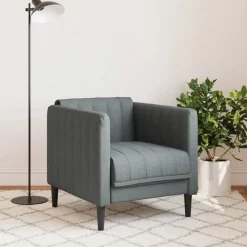 vidaXL Fauteuil stof donkergrijs