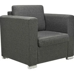 vidaXL Fauteuil stof donkergrijs