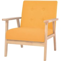 vidaXL Fauteuil stof geel