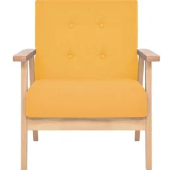 vidaXL Fauteuil stof geel