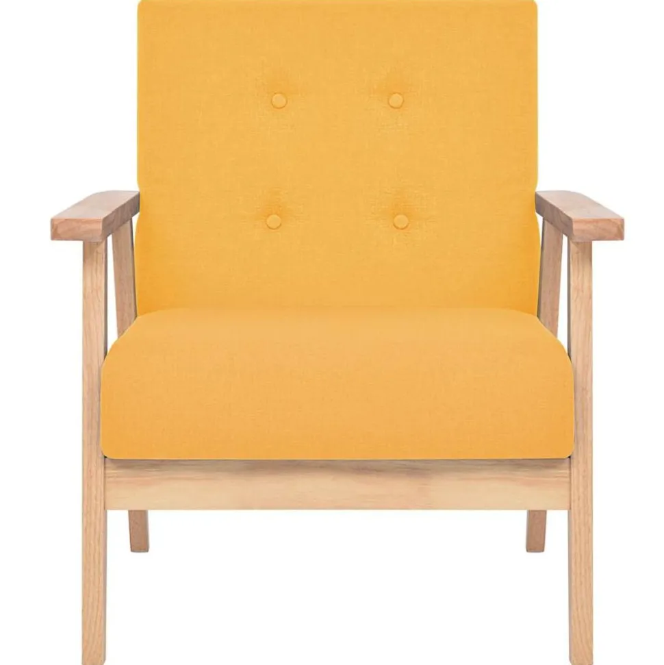 vidaXL Fauteuil stof geel