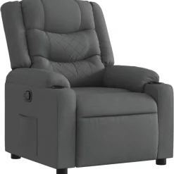 vidaXL Fauteuil verstelbaar stof donkergrijs