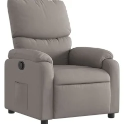 vidaXL Fauteuil verstelbaar stof taupe