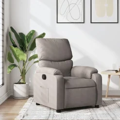 vidaXL Fauteuil verstelbaar stof taupe