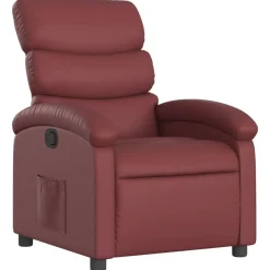 vidaXL Fauteuil verstelbaar kunstleer wijnrood