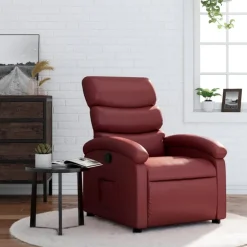vidaXL Fauteuil verstelbaar kunstleer wijnrood