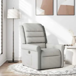 vidaXL Fauteuil verstelbaar stof wolk grijs