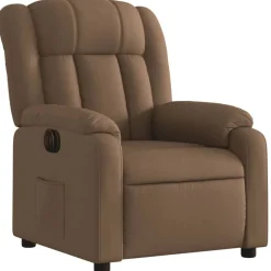 vidaXL Fauteuil verstelbaar elektrisch stof bruin