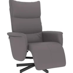 vidaXL Fauteuil verstelbaar met voetensteun kunstleer grijs