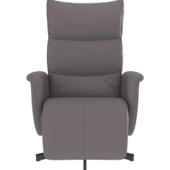 vidaXL Fauteuil verstelbaar met voetensteun kunstleer grijs