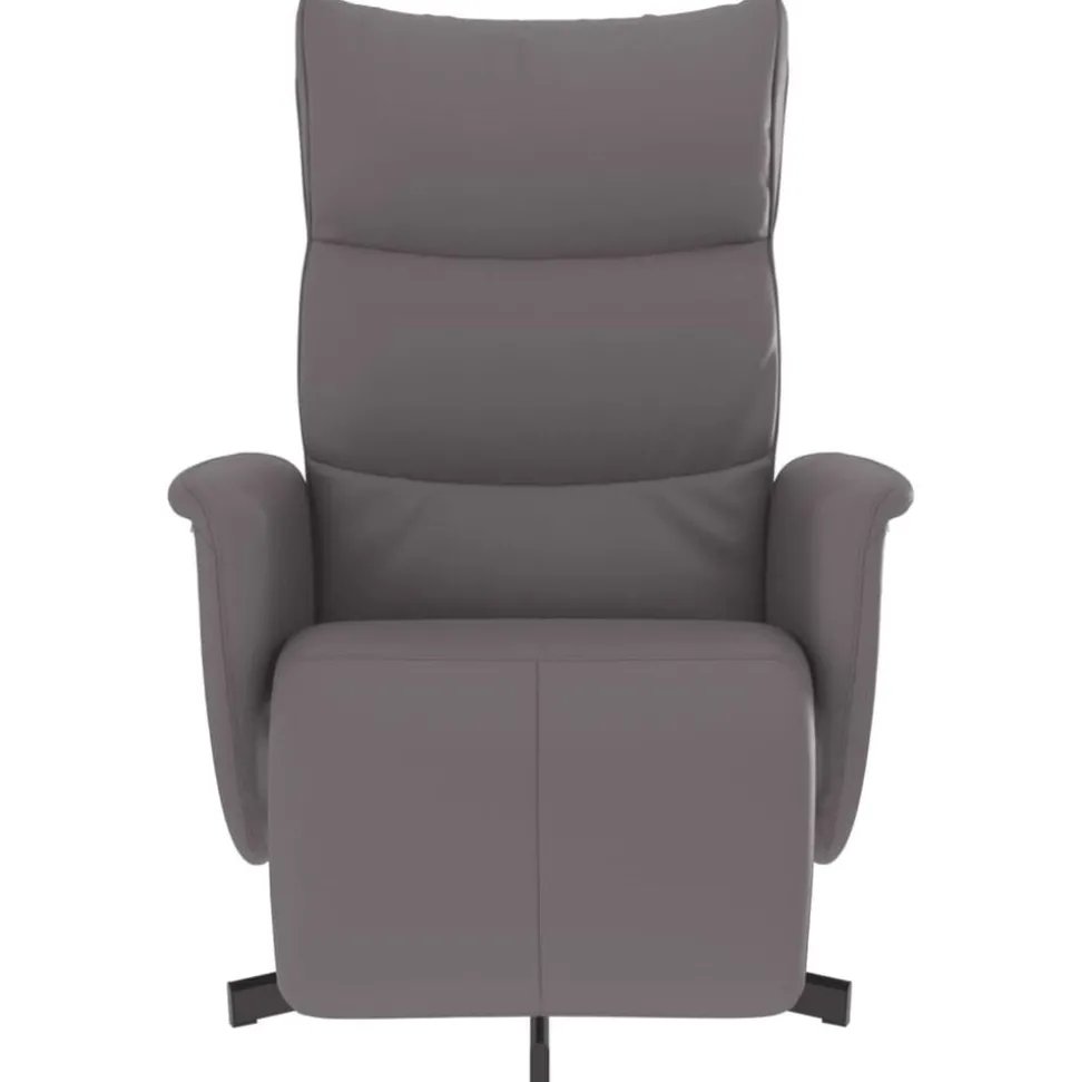 vidaXL Fauteuil verstelbaar met voetensteun kunstleer grijs
