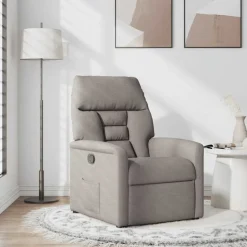 vidaXL Fauteuil verstelbaar stof taupe