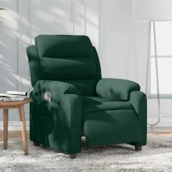 vidaXL Fauteuil verstelbaar elektrisch stof donkergroen
