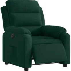 vidaXL Fauteuil verstelbaar elektrisch stof donkergroen
