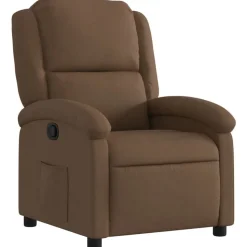 vidaXL Fauteuil verstelbaar stof bruin