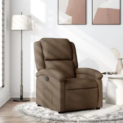 vidaXL Fauteuil verstelbaar stof bruin