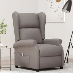 vidaXL Fauteuil verstelbaar elektrisch stof taupe
